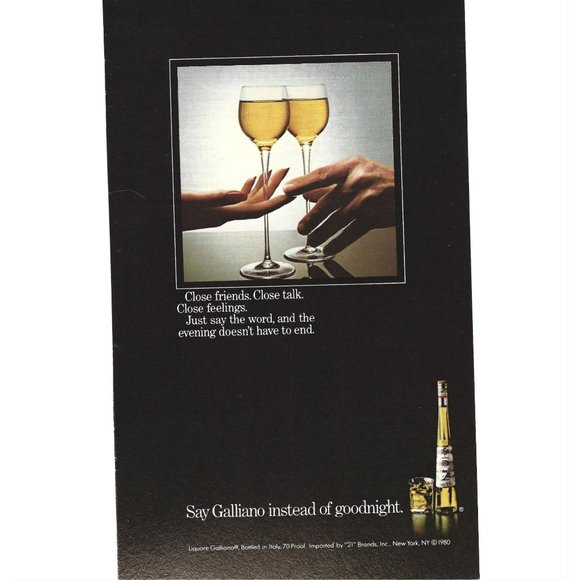 Galliano Liquore Italy Glasses1980s Vintage Print Ad 9 inch - Picture 4 of 4